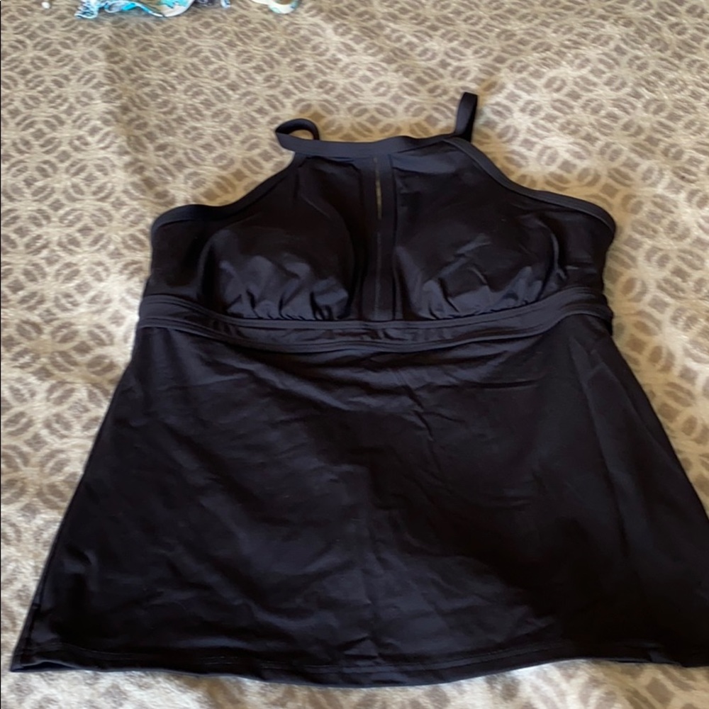 Lands End size 10 Black High Neck Tankini